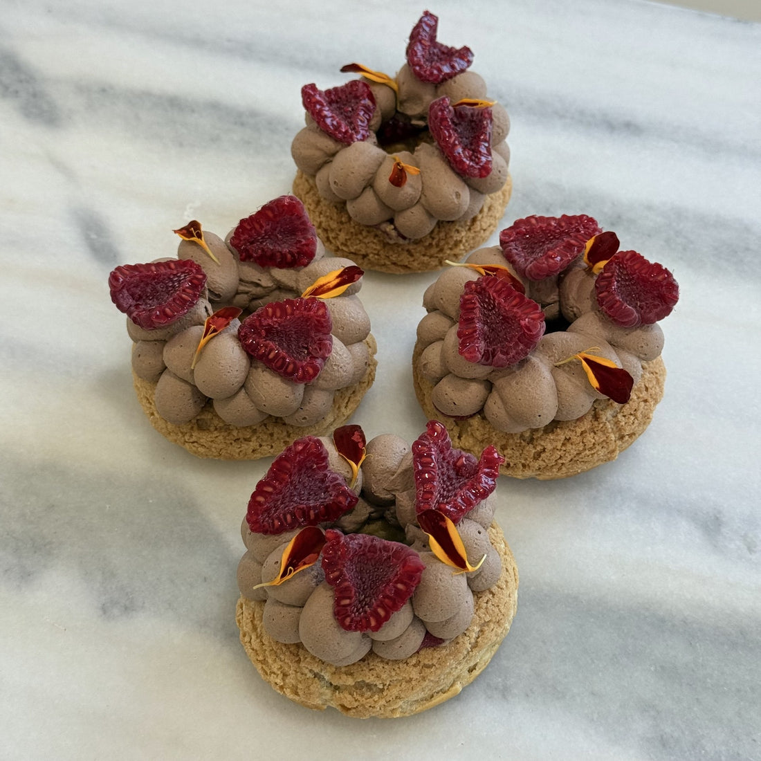 Raspberry chocolate Paris-Brest