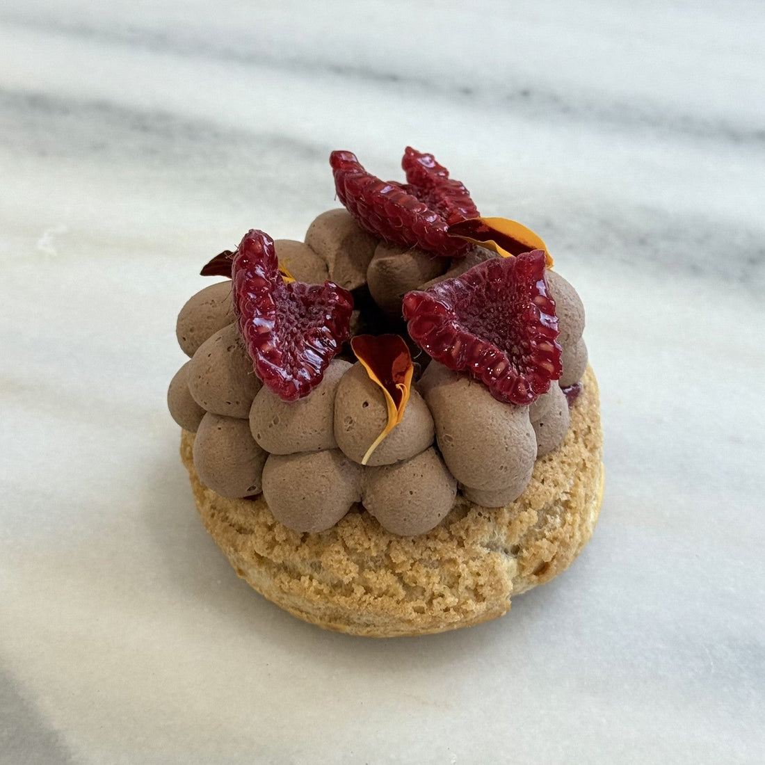 Raspberry chocolate Paris-Brest
