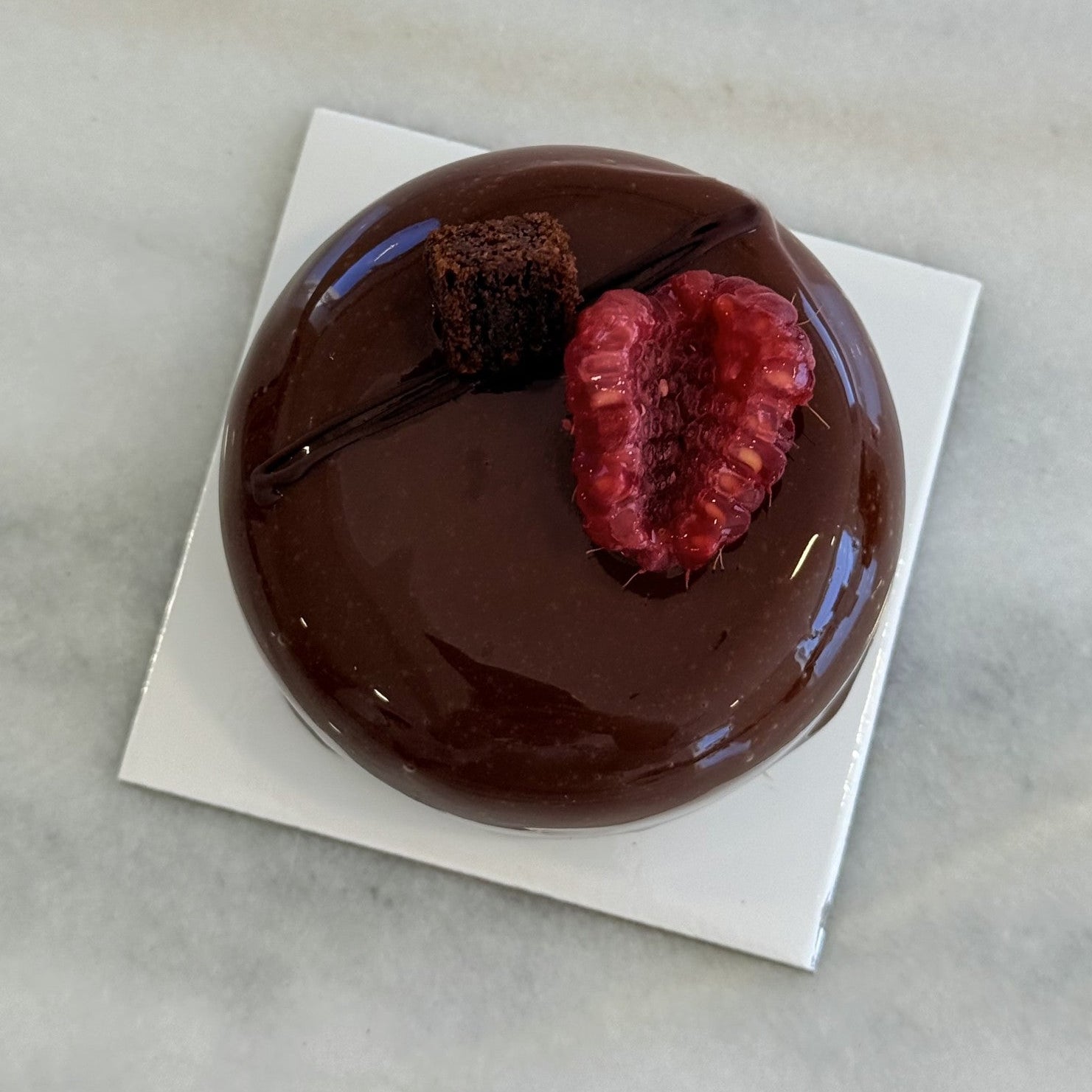 Dark chocolate and raspberry mousse