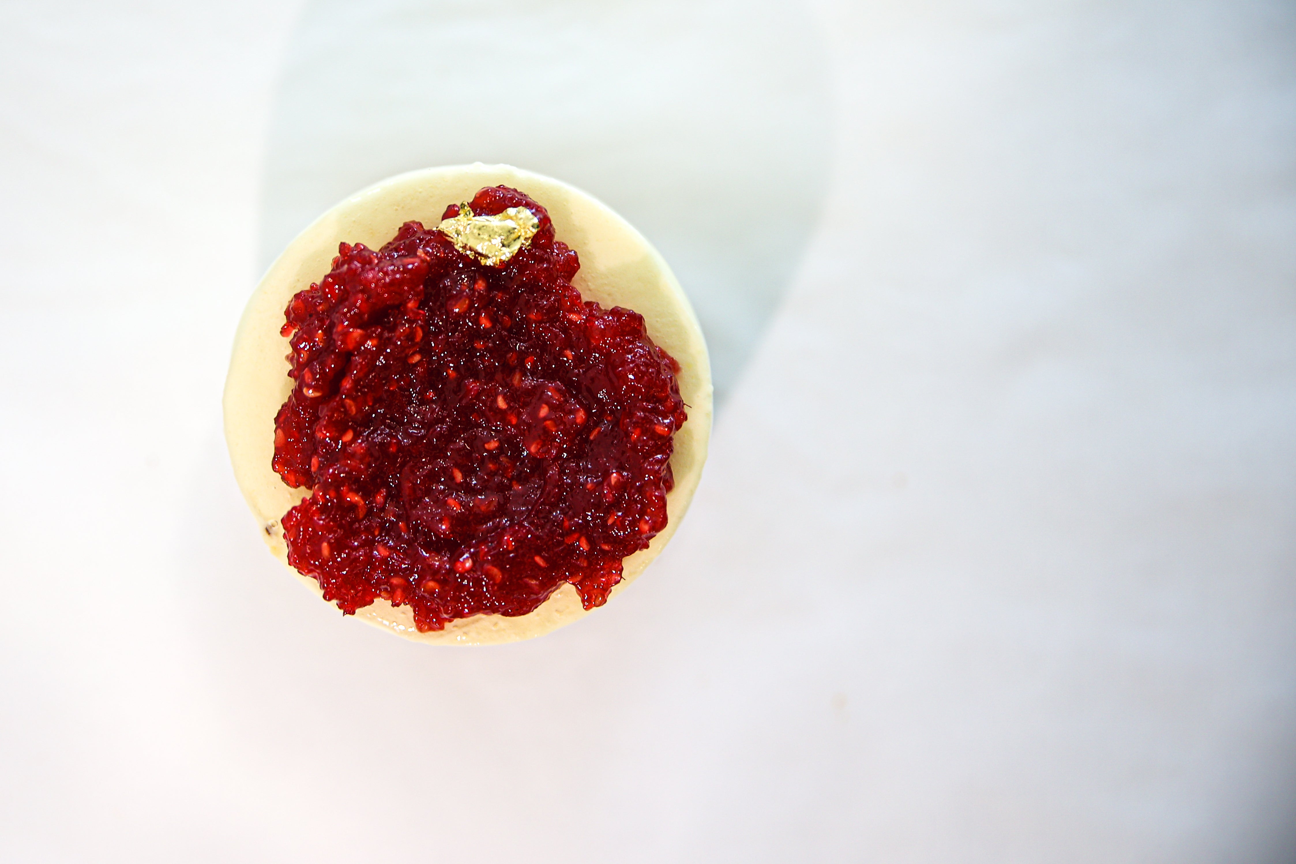 Mousse chocolat blanc et framboise