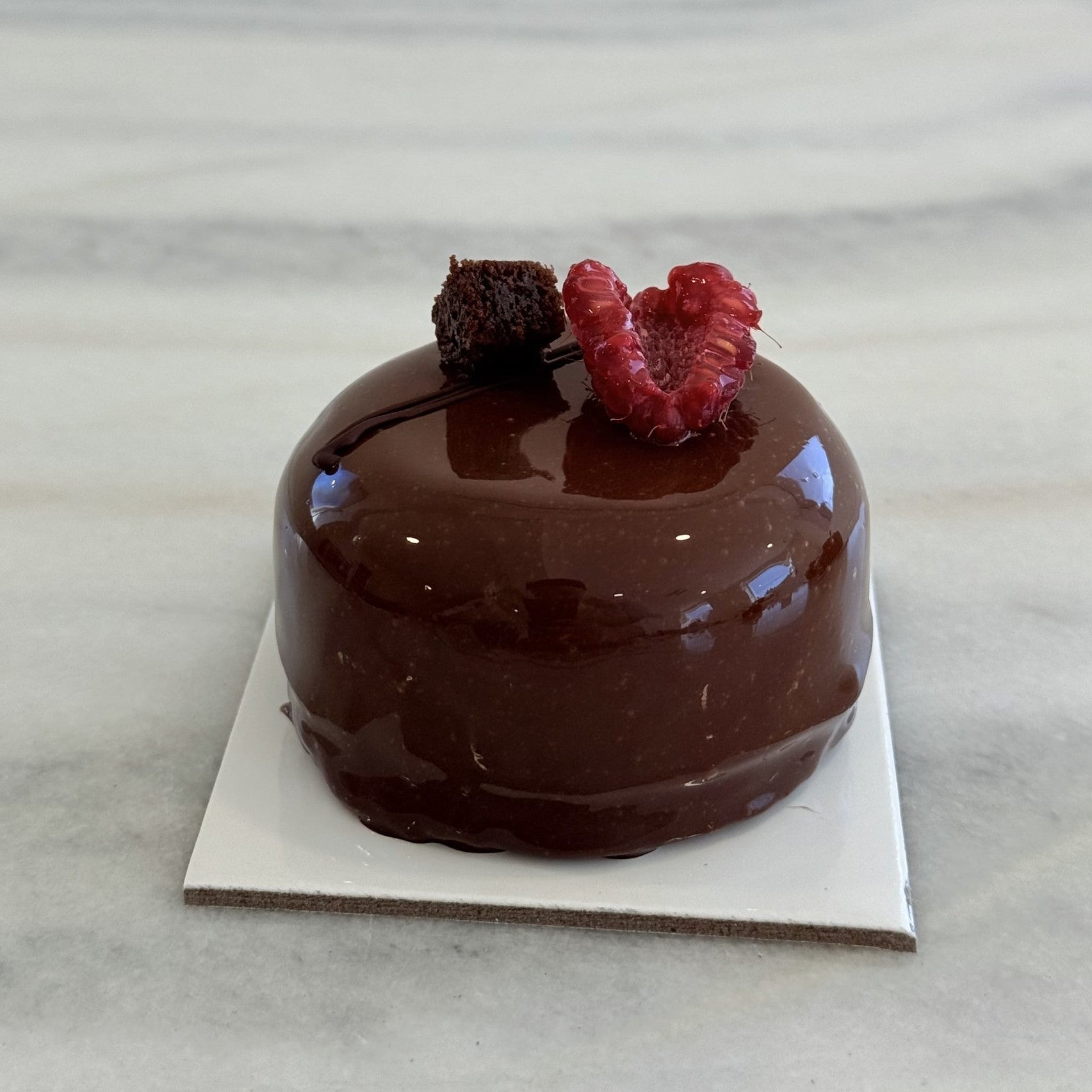 Dark chocolate and raspberry mousse