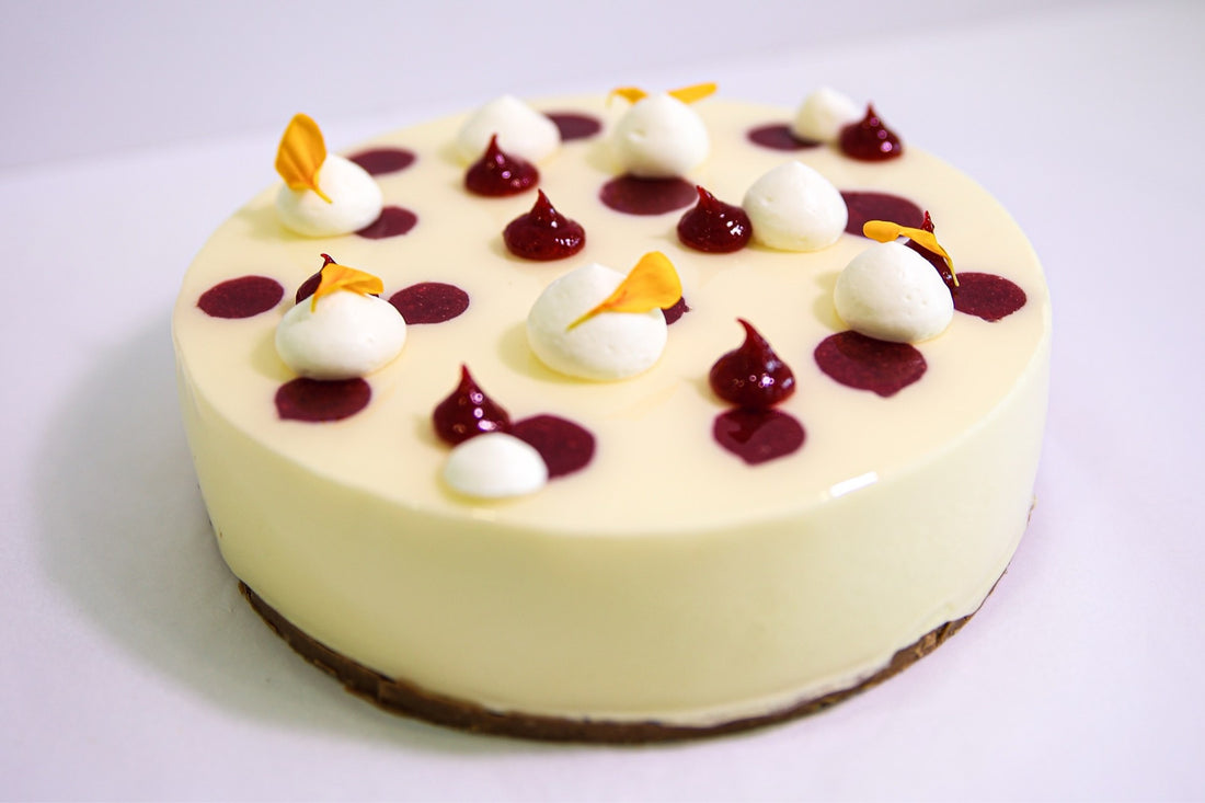 Entremet chocolat blanc et framboise